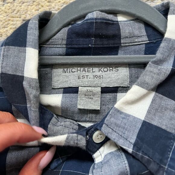 michael kors flannel long sleeve button down shirt men’s - Picture 2 of 5